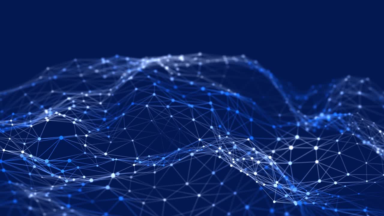 onda dinámica. fondo de la tecnología digital. visualización de grandes datos. fondo científico. renderización 3d. bucle sin costuras. 4k