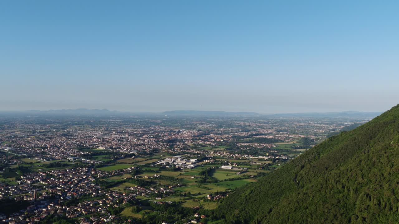 Panoramic Aerial View Of Picturesque Italian Town Of Bassano del Grappa In Italy
