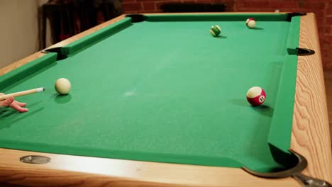 pool table with balls