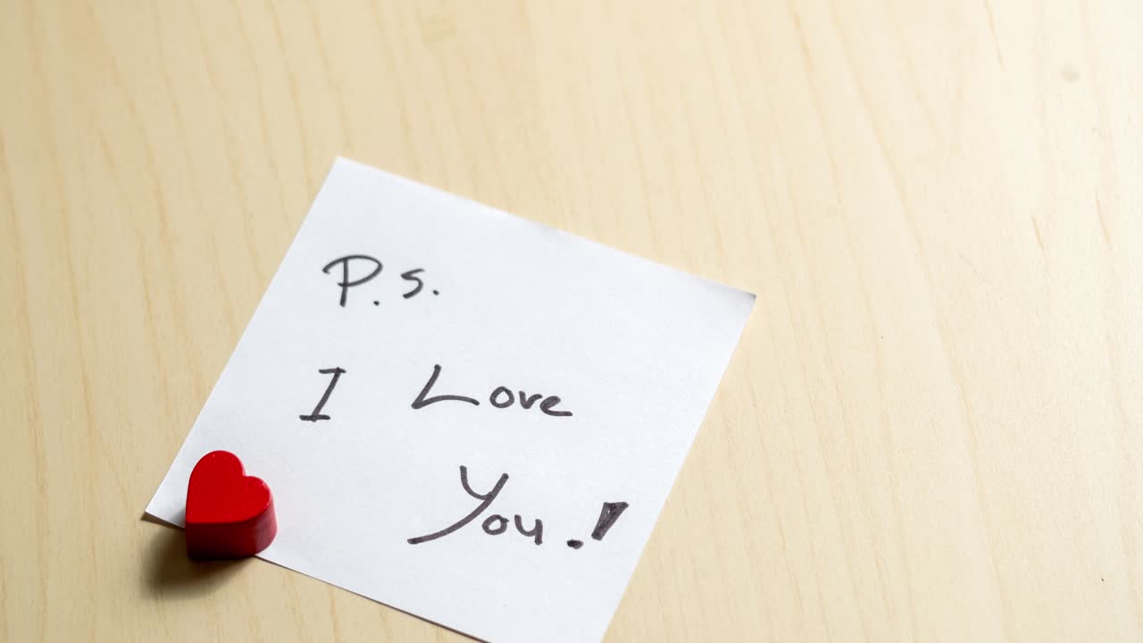 A heartfelt love note captures a personal message reflecting deep emotions in a cozy home environment.