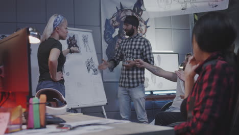 video game design team meeting