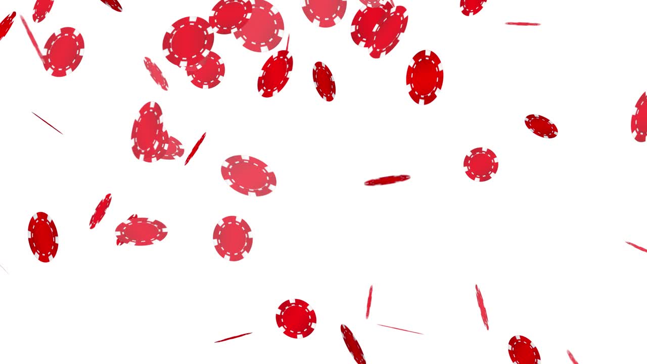 빨간 포커 이 떨어지고 움직임으로 어집니다.