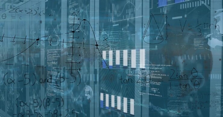 Animation of mathematical equations and data processing over server room