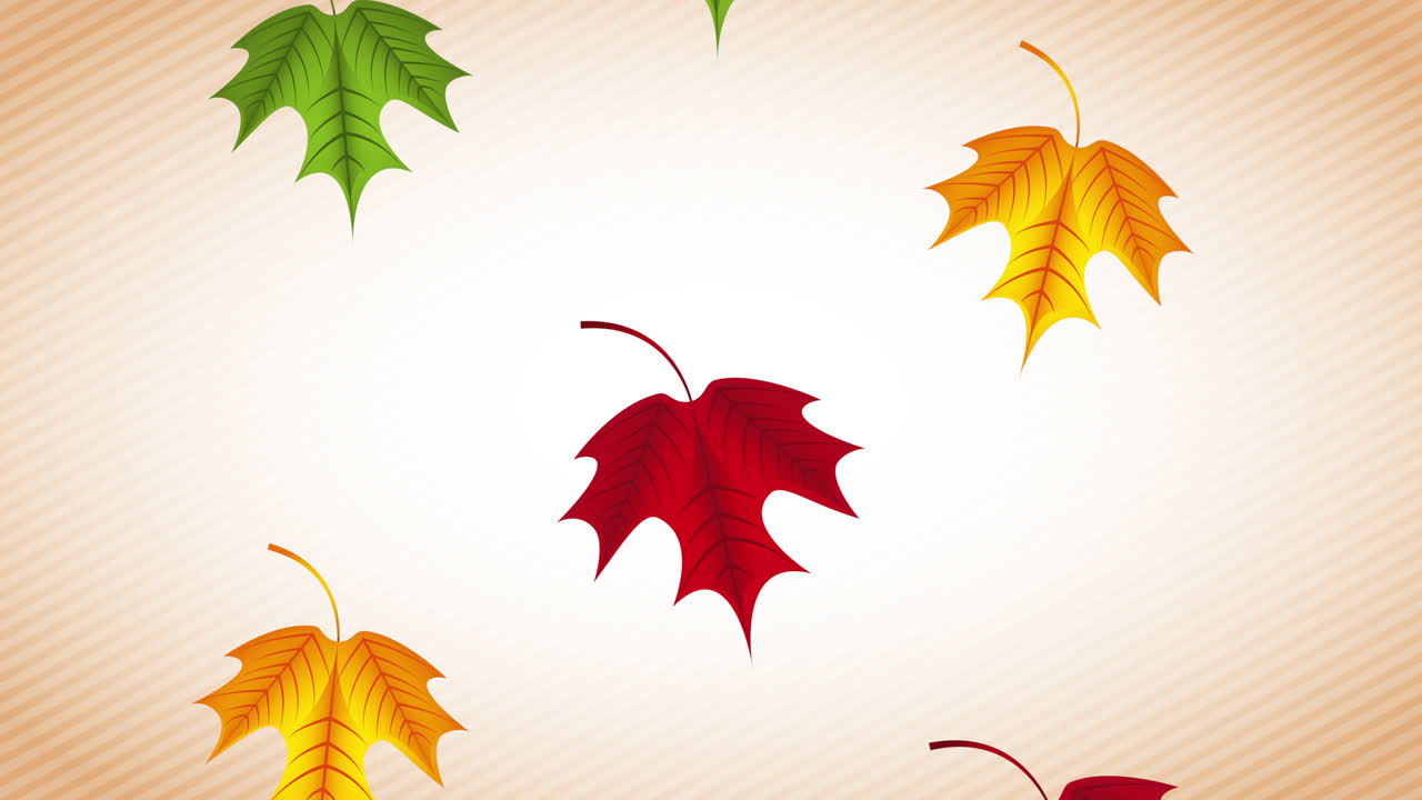 счастливое празднование дня благодарения с осенними листьями