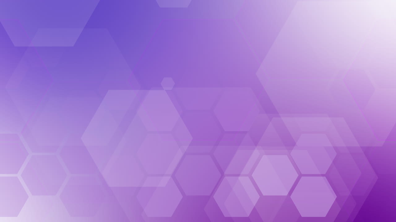 Light purple hexagonal geometric pattern. Abstract looping animation with violet background.