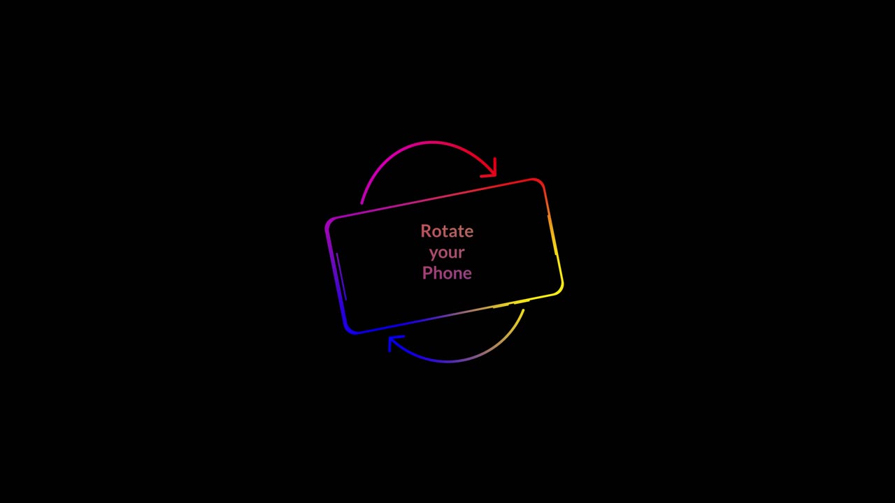 Animation rotate your mobile phone motion video on black background phone rotating 90 degrees