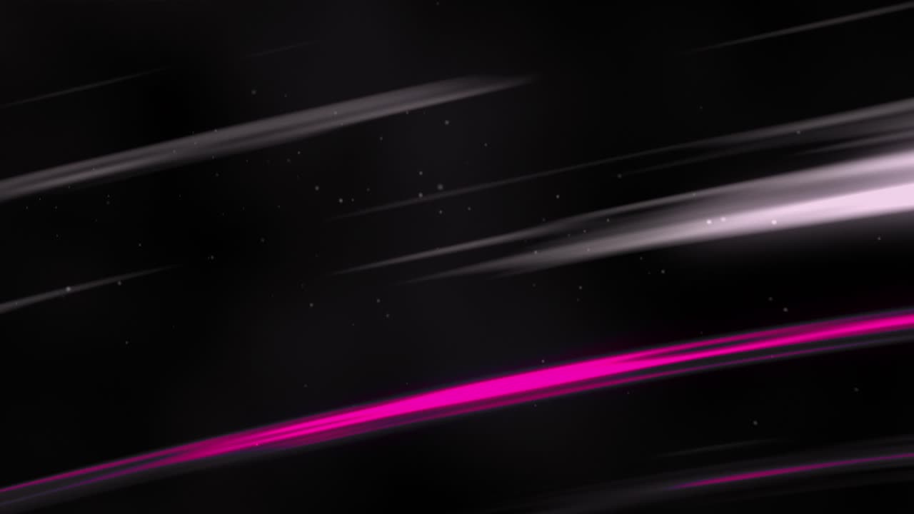 rastros de luz rosados y blancos abstractos sobre un fondo negro