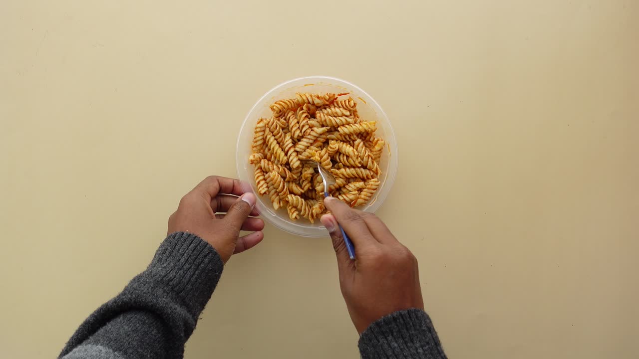 Pasta vista dall'alto