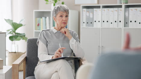 senior woman psychologist in therapy session