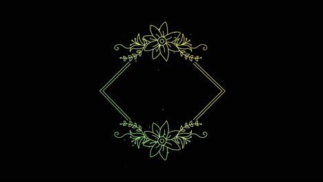 floral diamond frame graphic design