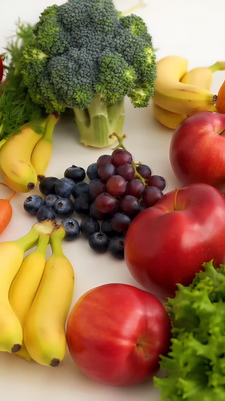 Frutta e verdura fresca biologica 4K.