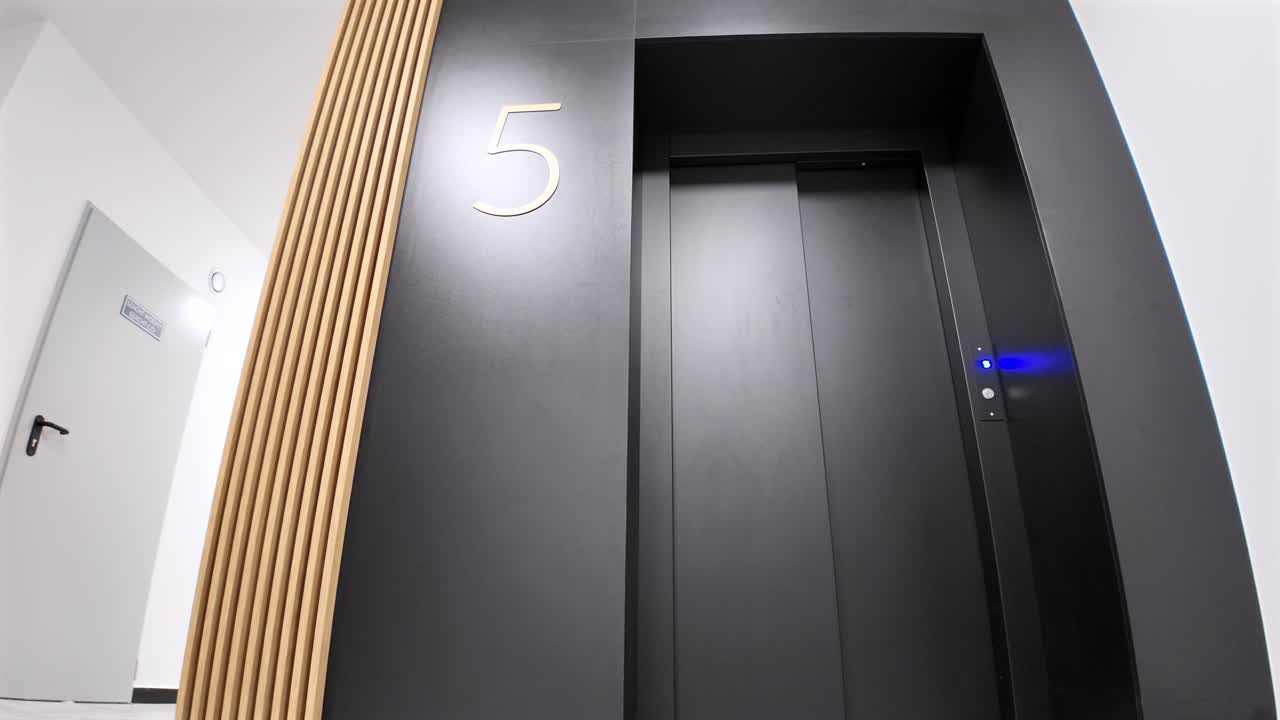 Black Modern Elevator In New Building
