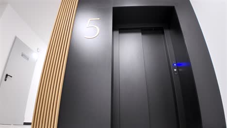 black modern elevator in new building