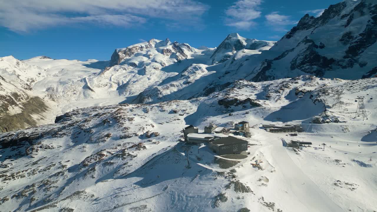 4K cinematic drone footage at Swiss Alps in winter, Switzerland_01
