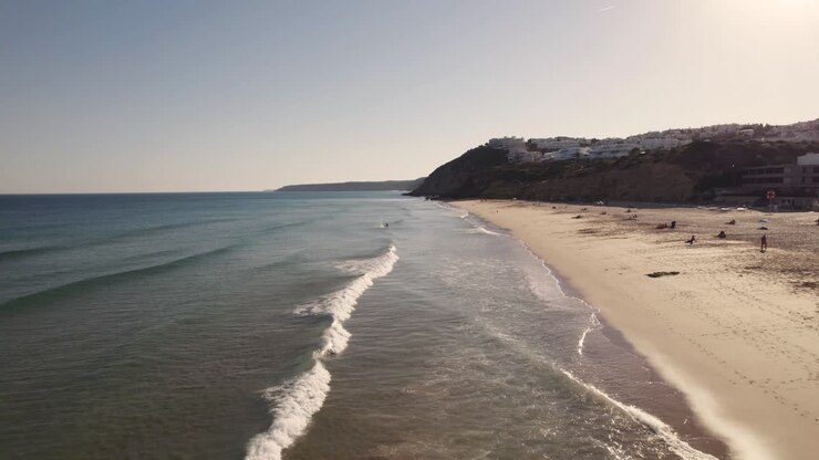 Pôr do sol aéreo, Salema, Algarve