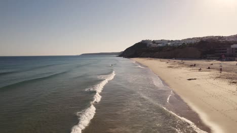 Puesta-De-Sol-Aérea,-Salema,-Algarve