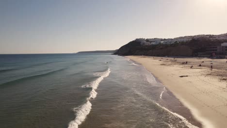 puesta de sol aérea, salema, algarve
