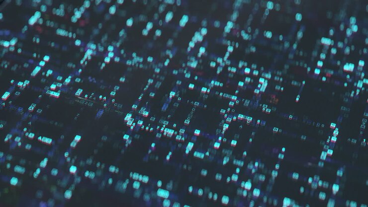 Hexadecimal code programming language seamless loop 3D render animation