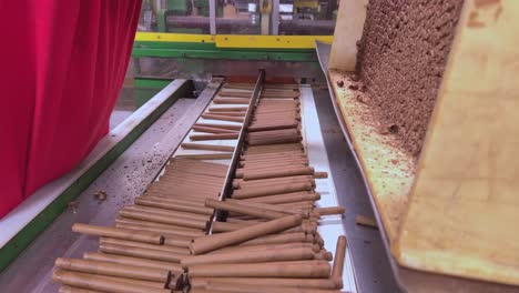 worker stacking tobacco cigars at production line of factory in dominican republic