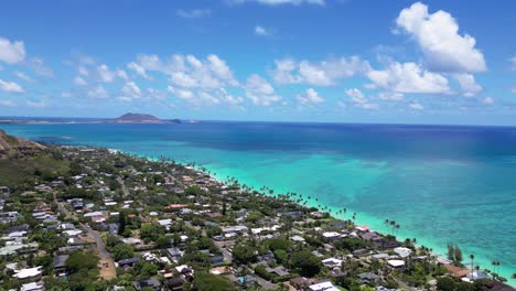 360 aerial panorama of lanikai and mokolua islets, oahu, hawaii