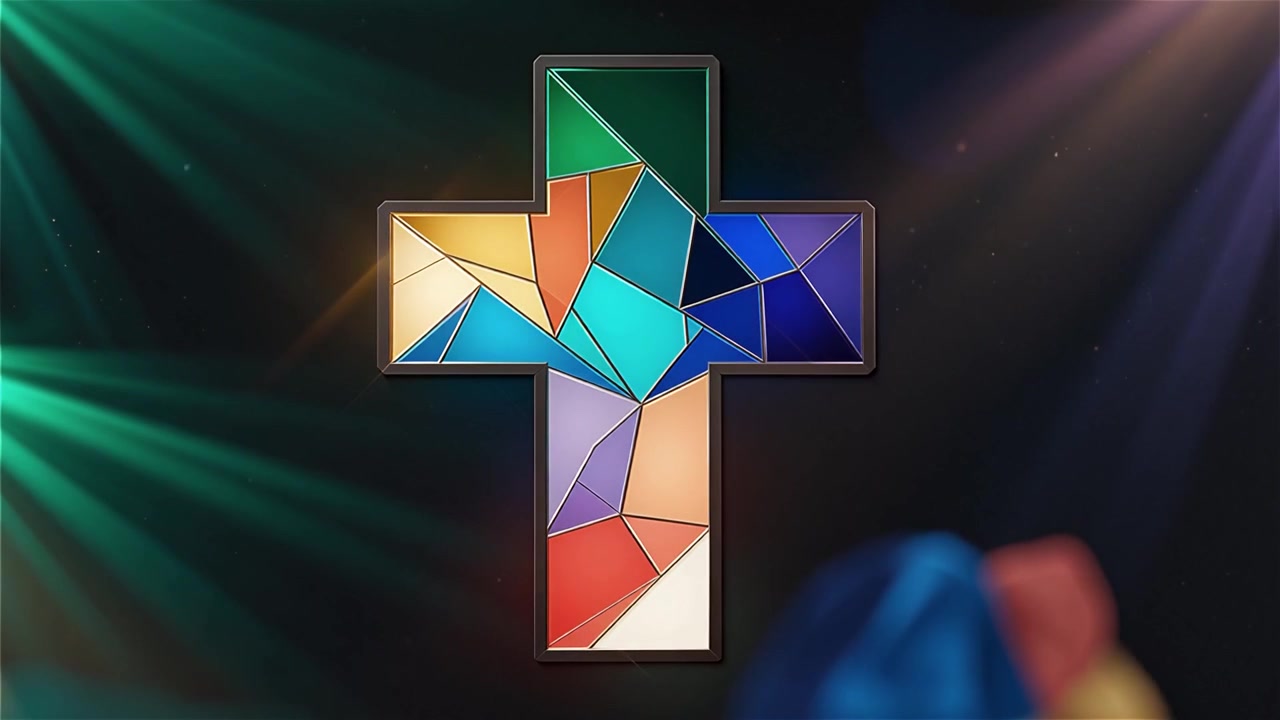 Cruz Cristiana con Luz Celestial, Fondo para Adoración.