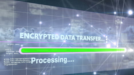 animación del procesamiento de datos a través de nubes