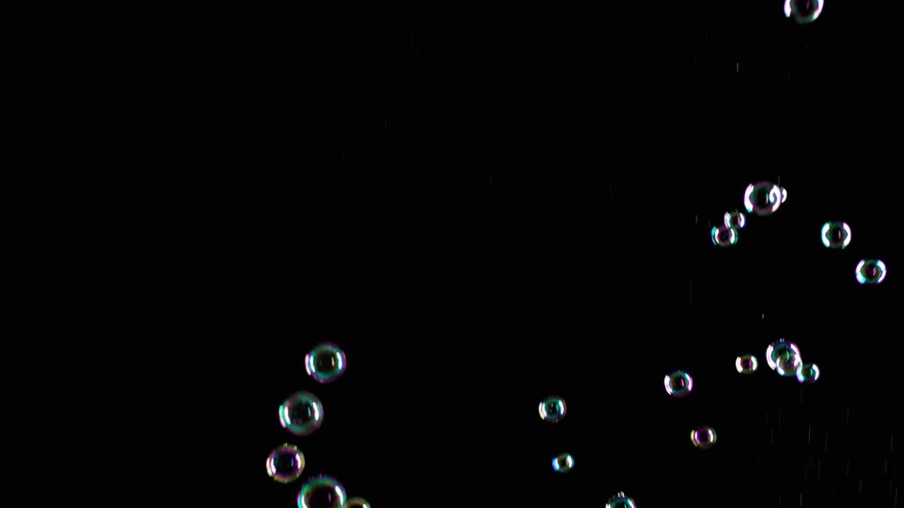 Soap Bubbles on Black Background