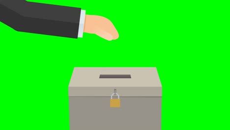 deposit of a ballot paper in an election ballot box (flat design)