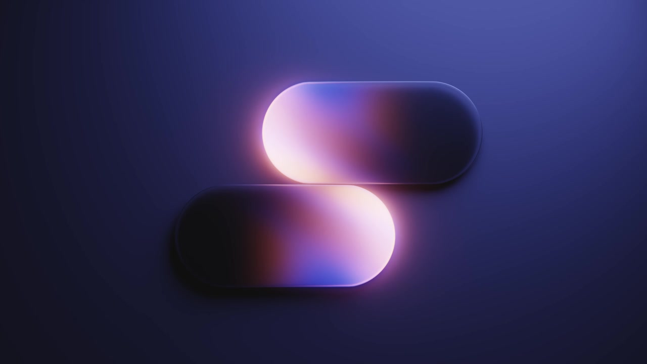 Abstract Motion Graphic with Glowing Gradient Pill Shapes