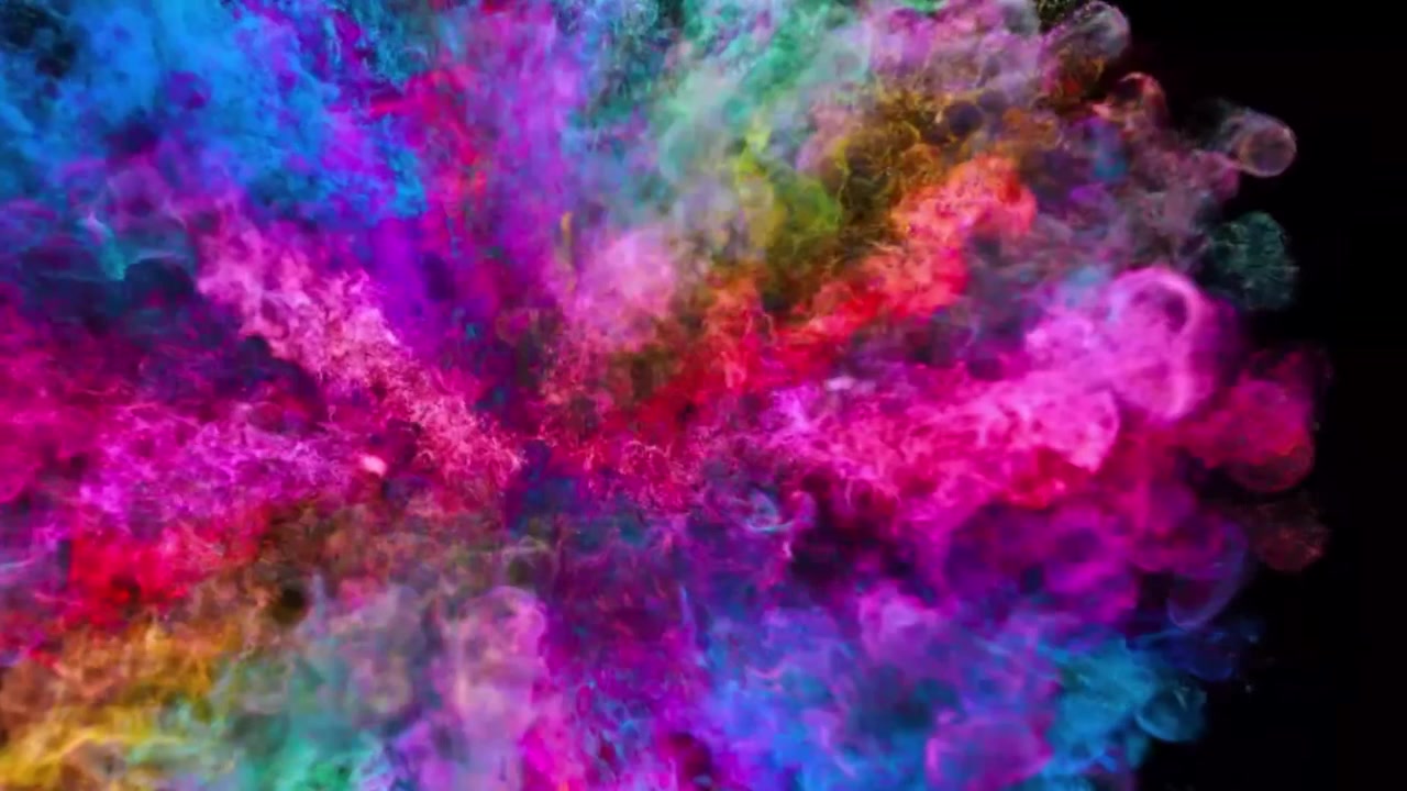 Vista de cerca de salpicaduras multicolores y mezcladas