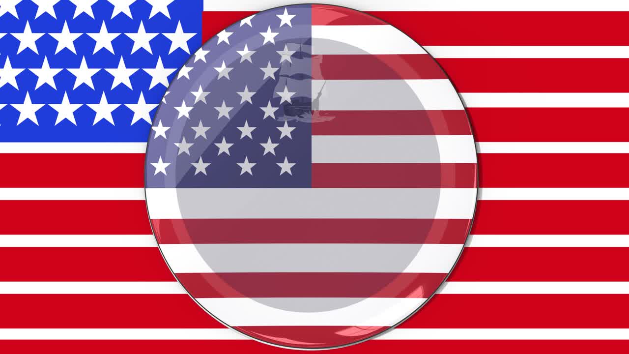 Animation der amerikanischen Flagge, die sich im Kreis auf einem Flaggenhintergrund dreht.