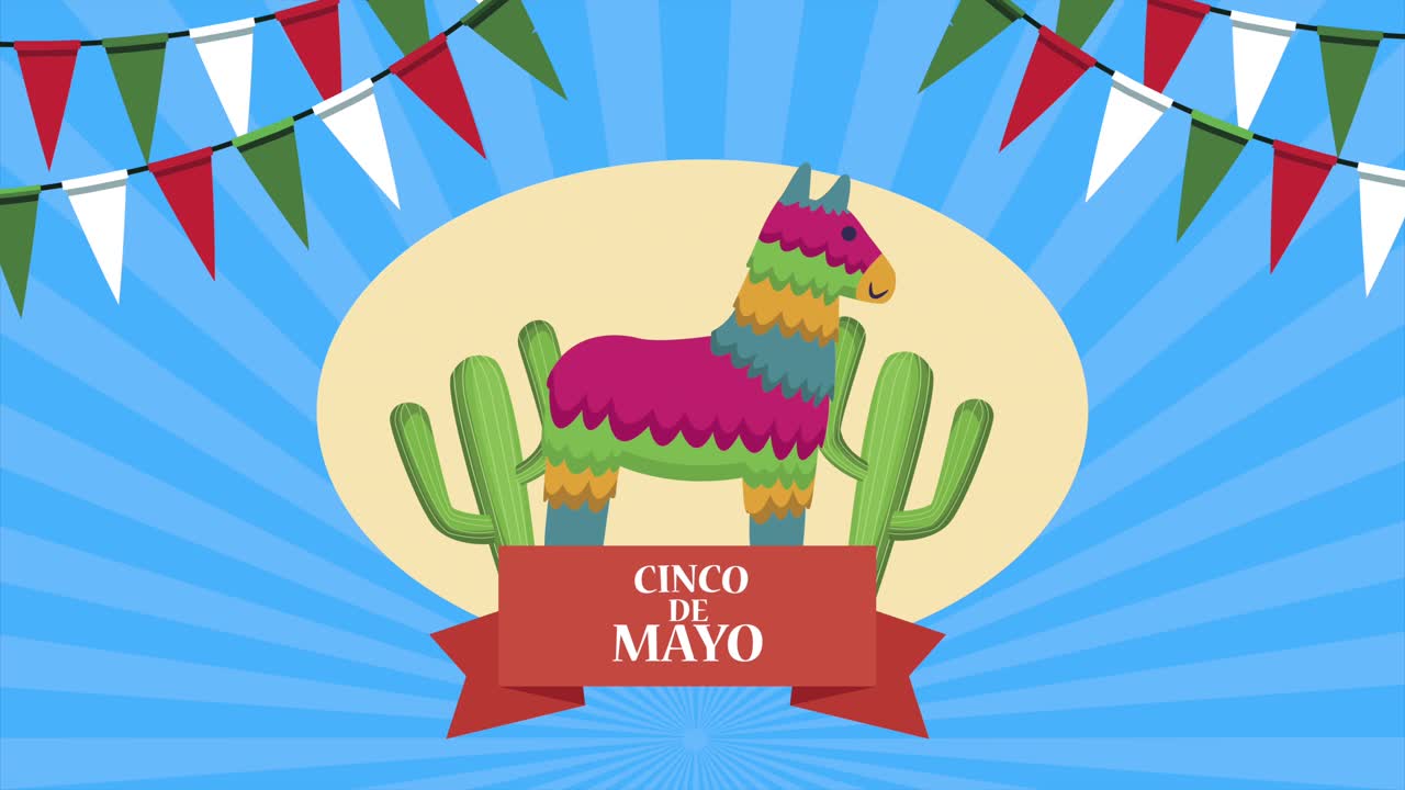 cinco de mayo celebration with pinata