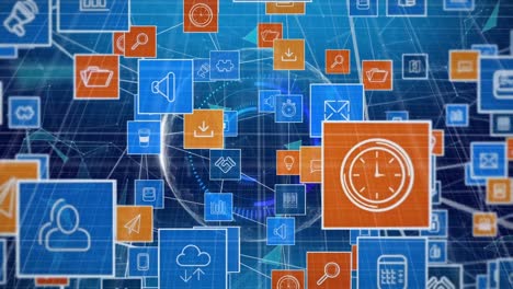 Animation-of-network-of-connections-with-icons