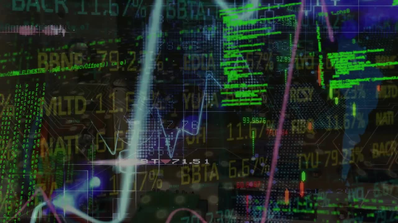 Animation of data processing over world map