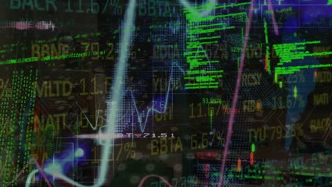 animation of data processing over world map