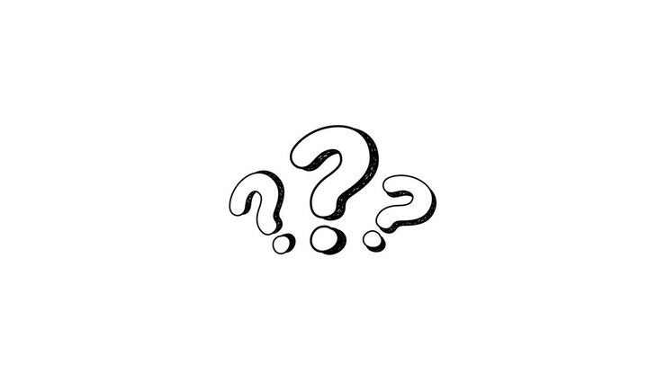 Hand Drawn Question Marks Animation on White Background