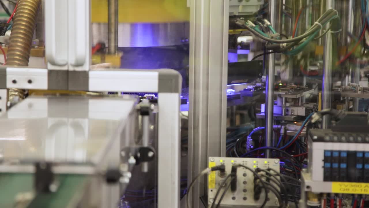 Close Up View Of Industrial Automated Assembly Line