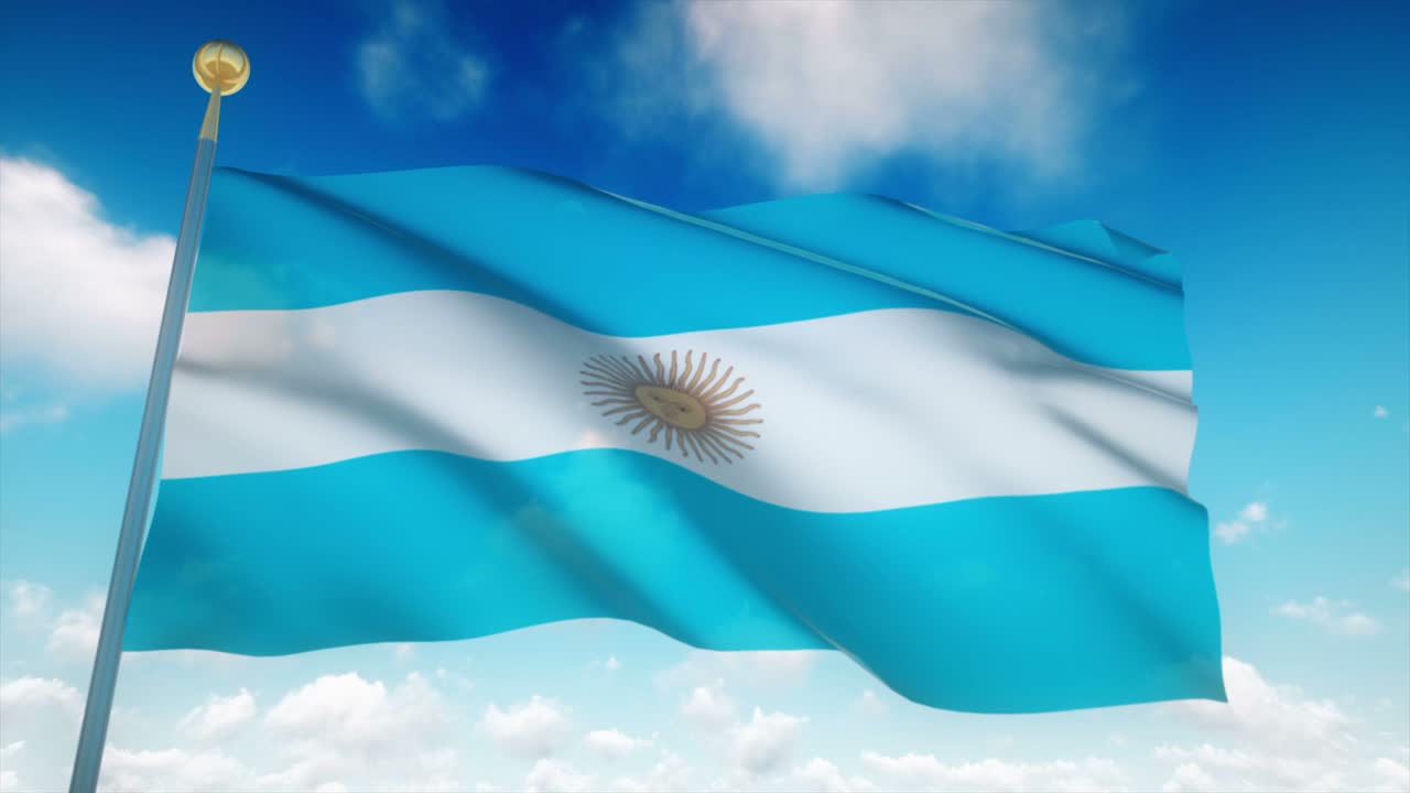 4k Highly Detailed Flag Of Argentina Loopable