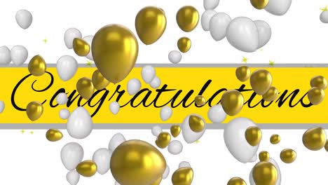 Animation-of-congratulations-text-over-balloons-on-white-background