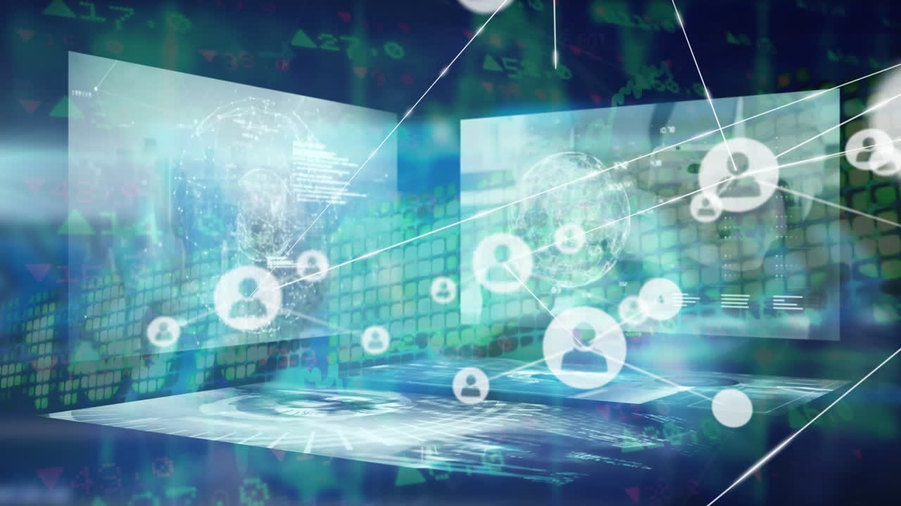 데이터 프로세싱을 통한 연결 네트워크의 애니메이션