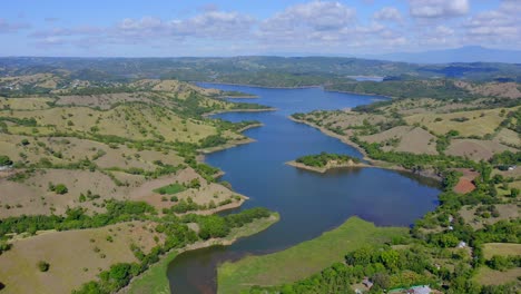 high angle view of stretched out bao dam, santiago, dominican republic