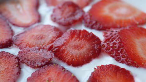 strawberries on yogurt