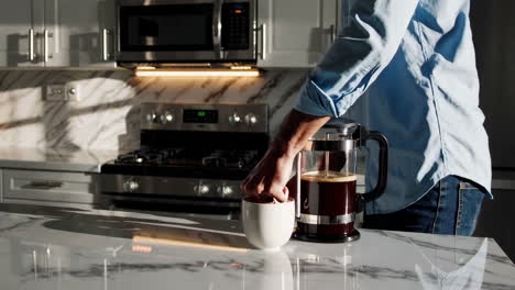 making coffee in a modern kitchen