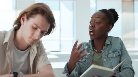 students discussing in a classroom