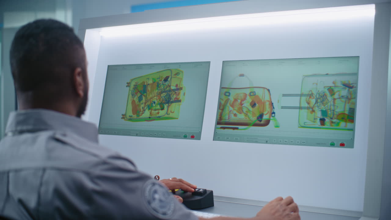 공항에서 수하물 보안 검사