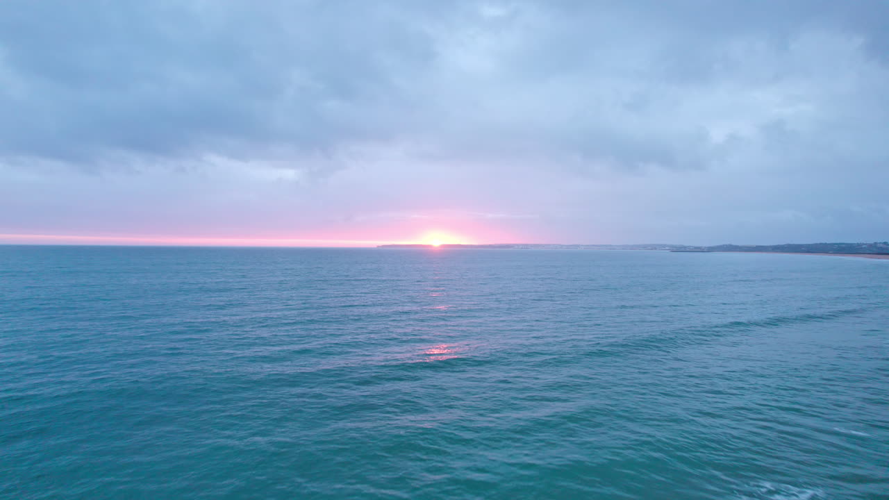 Sunset view from Alvor's beach in winter time
