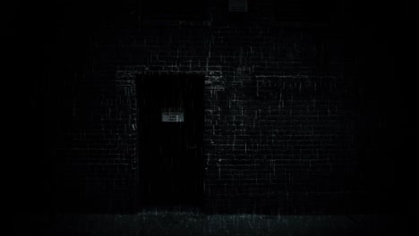 raining urban city brick building background loop at night