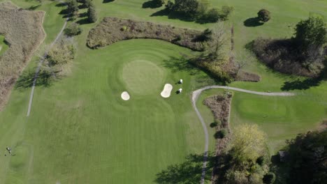 drone footage of golf course