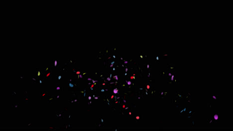 thundering colorful confetti on a black background