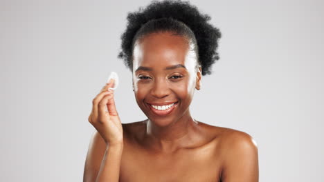 Rostro,-Cuidado-De-La-Piel-Y-Sonrisa-De-Mujer-Negra